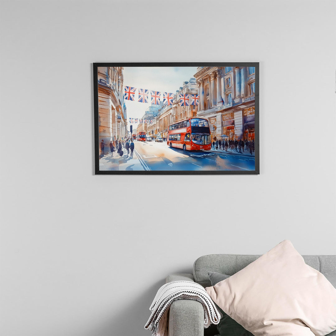 Regent Street London Watercolor Poster London Travel Print City Street Painting Architecture Wall Art UK Decor Souvenir