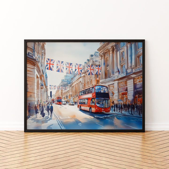 Regent Street London Watercolor Poster London Travel Print City Street Painting Architecture Wall Art UK Decor Souvenir