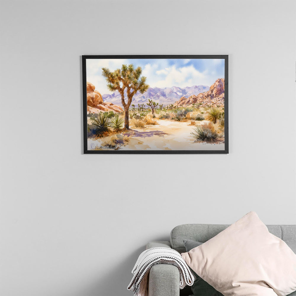 Joshua Tree California Watercolor Poster Joshua Tree Travel Print Desert Landscape Painting Nature Wall Art USA Souvenir