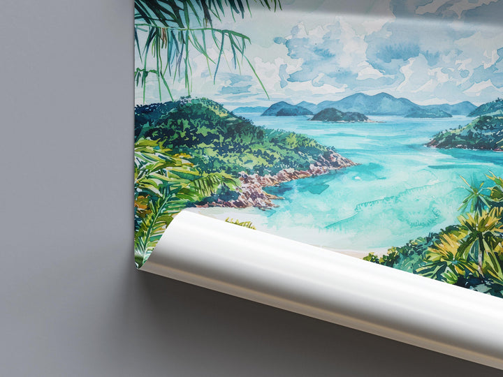 Whitsunday Islands Watercolor Poster Wall Art Australia Wall Hanging Home Décor Whitsunday Islands Gift Art Lovers Australia Art Lover Gift