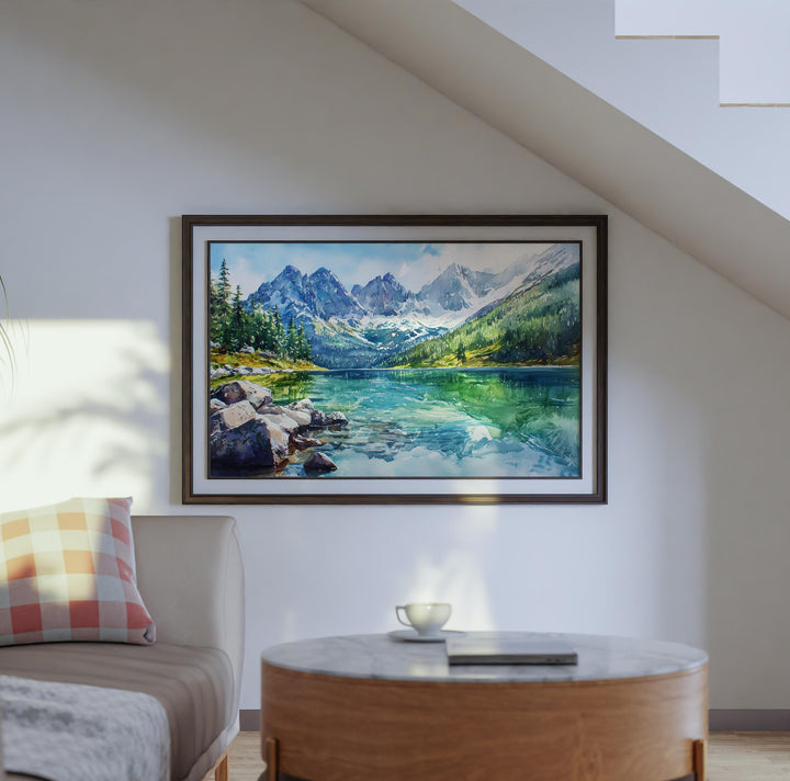 Tatra Mountains Poland Watercolor Poster Tatra Travel Print Mountain Landscape Painting Nature Wall Art Europe Souvenir