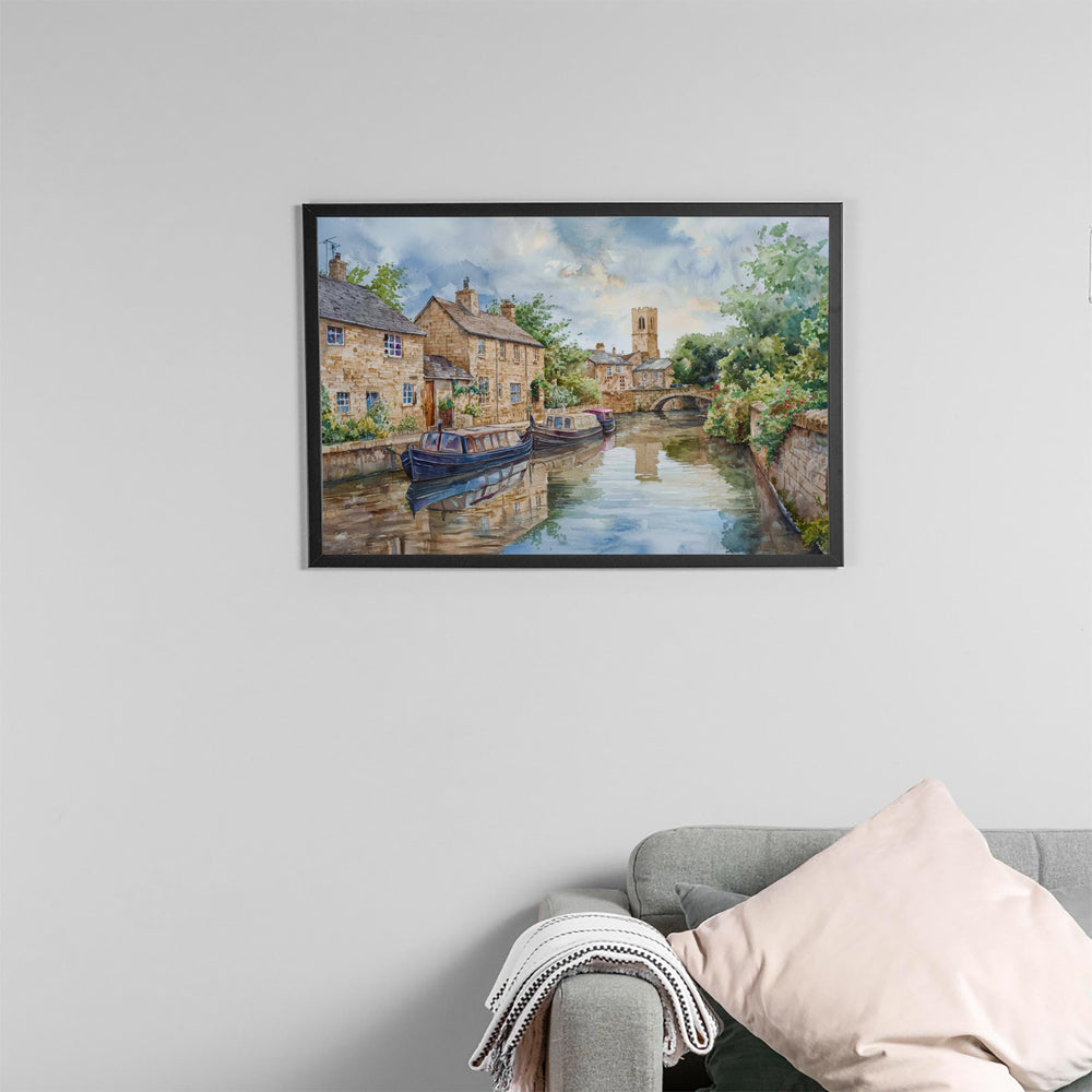 Skipton England Watercolor Poster Skipton Travel Print Market Town Painting Castle Wall Art Yorkshire Decor Souvenir