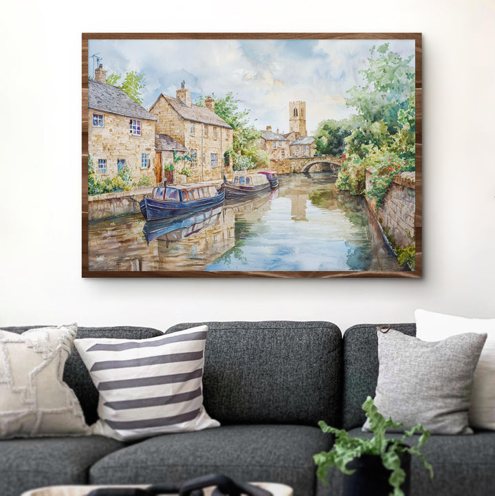 Skipton England Watercolor Poster Skipton Travel Print Market Town Painting Castle Wall Art Yorkshire Decor Souvenir