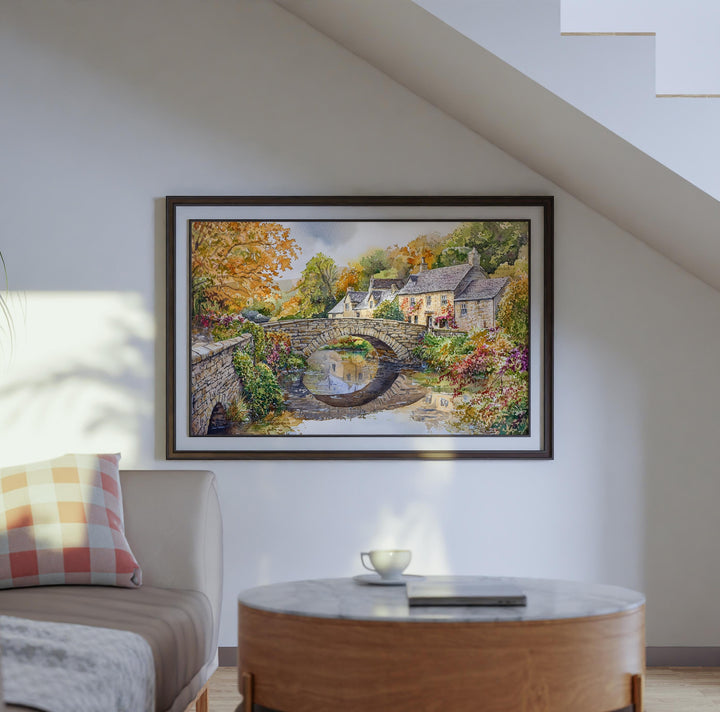 Malham England Watercolor Poster Malham Travel Print Countryside Painting Yorkshire Dales Wall Art UK Decor Souvenir