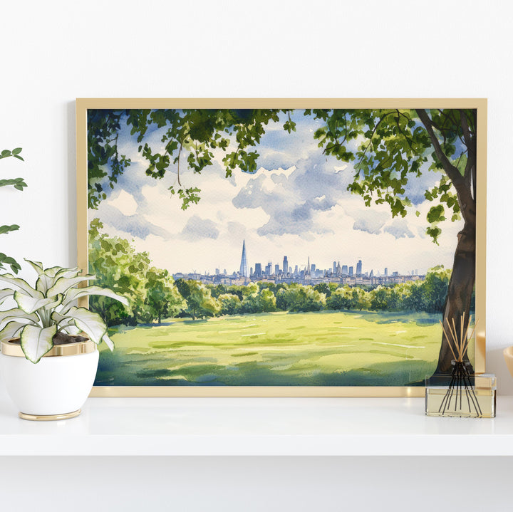 Hampstead Heath London Watercolor Poster Hampstead Heath Travel Print City Park Painting Nature Wall Art UK Decor Souvenir
