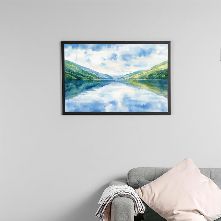 Loch Ness Scotland Watercolor Poster Loch Ness Travel Print Highland Landscape Painting Nature Wall Art UK Souvenir