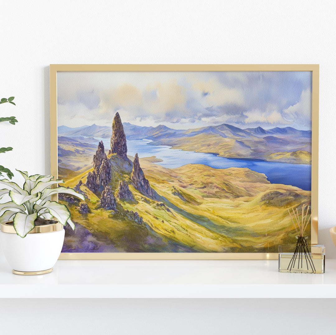 Isle of Skye Scotland Watercolor Poster Isle of Skye Travel Print Highland Landscape Painting Nature Wall Art UK Souvenir