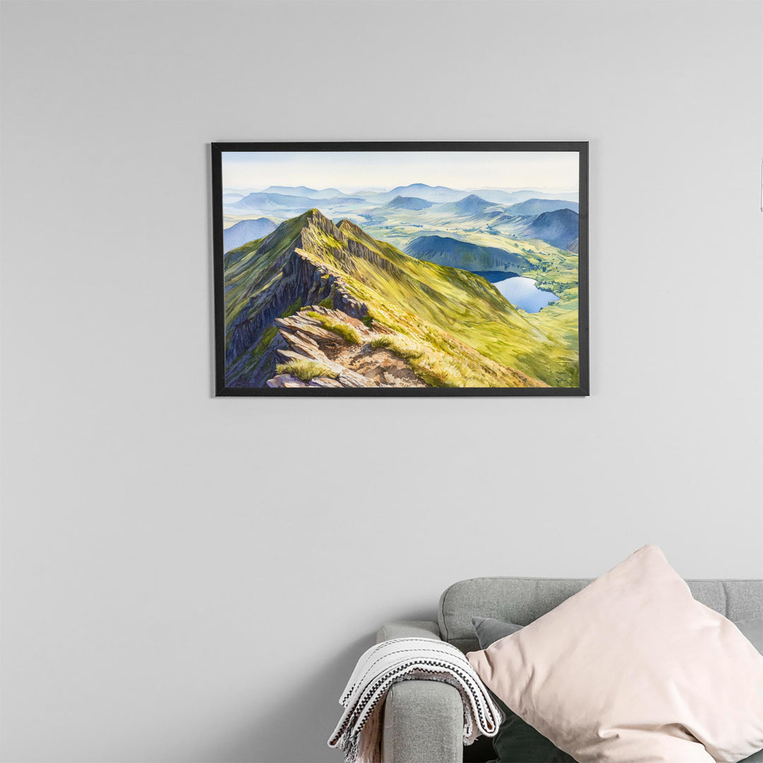 Helvellyn England Watercolor Poster Helvellyn Travel Print Lake District Painting Mountain Landscape Wall Art UK Souvenir