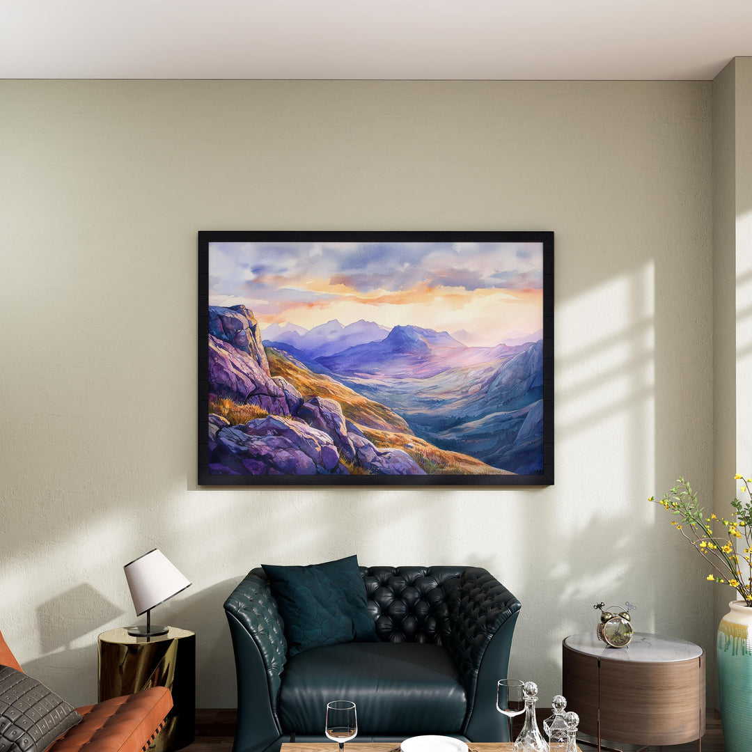Cairngorms Scotland Watercolor Poster Cairngorms Travel Print Highland Landscape Painting Nature Wall Art UK Souvenir
