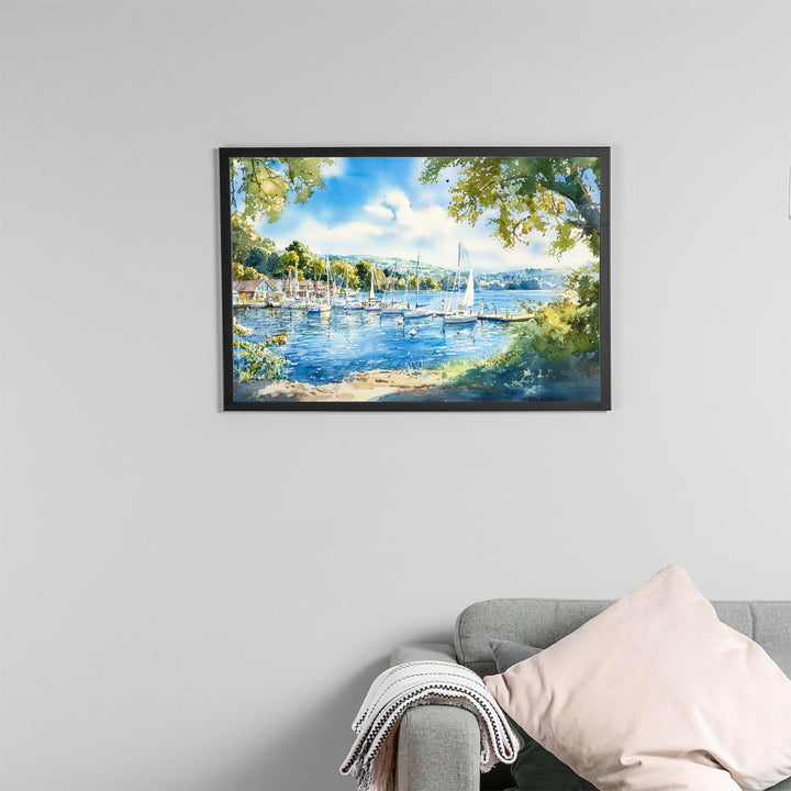 Bowness England Watercolor Poster Bowness Travel Print Lake District Painting Windermere Wall Art UK Decor Souvenir