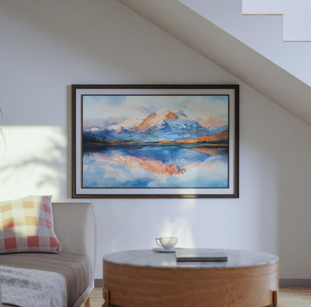 Ben Nevis Scotland Watercolor Poster Ben Nevis Travel Print Highland Mountain Painting Landscape Wall Art UK Souvenir