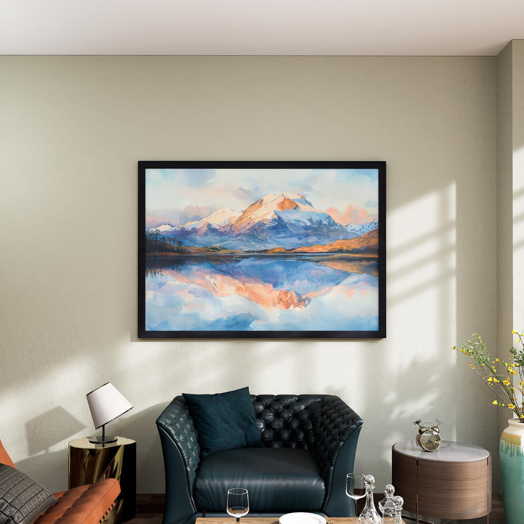 Ben Nevis Scotland Watercolor Poster Ben Nevis Travel Print Highland Mountain Painting Landscape Wall Art UK Souvenir