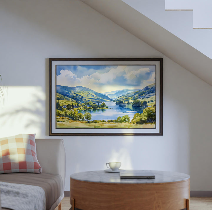 Ambleside England Watercolor Poster Ambleside Travel Print Lake District Village Painting Countryside Wall Art UK Souvenir