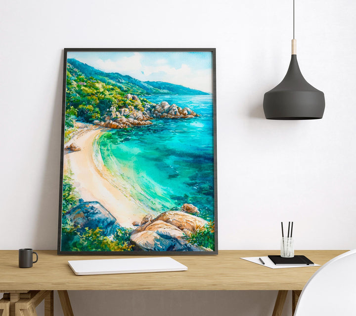 Magnetic Island, Australia: Alma Bay Watercolor Poster Wall Art Alma Bay Wall Hanging Home Décor Alma Bay Gift Art Lovers Australia Art