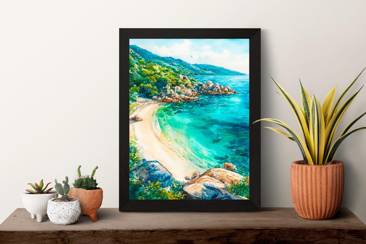 Magnetic Island, Australia: Alma Bay Watercolor Poster Wall Art Alma Bay Wall Hanging Home Décor Alma Bay Gift Art Lovers Australia Art