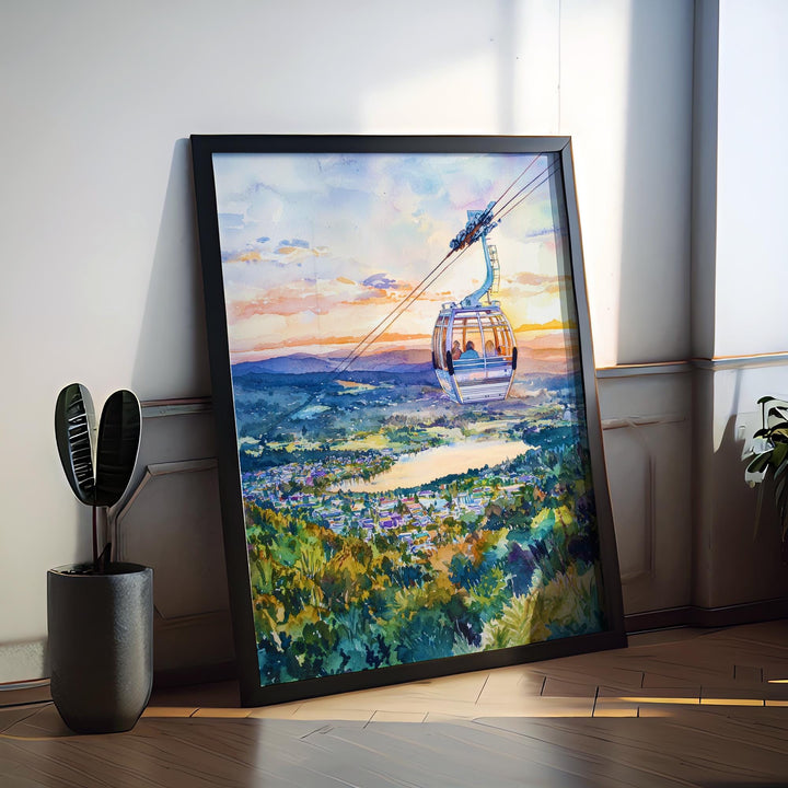 Rotoruac Watercolor Art Lovers New Zealand Wall Art,Rotorua Travel Poster Hot Springs Redwoods Forest Adventure New Zealand Wall Art