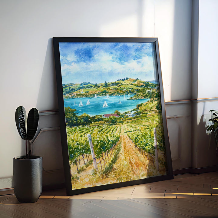 Waiheke Island New Zealand Watercolor Poster Wall Art Waiheke Wall Hanging Home Décor Waiheke Gift Art Lovers New Zealand Art Lover