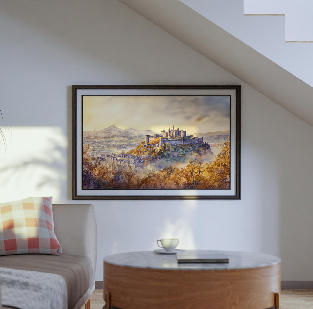 Stirling Castle Scotland Watercolor Poster Stirling Travel Print Historic Landmark Painting Scottish Wall Art UK Souvenir