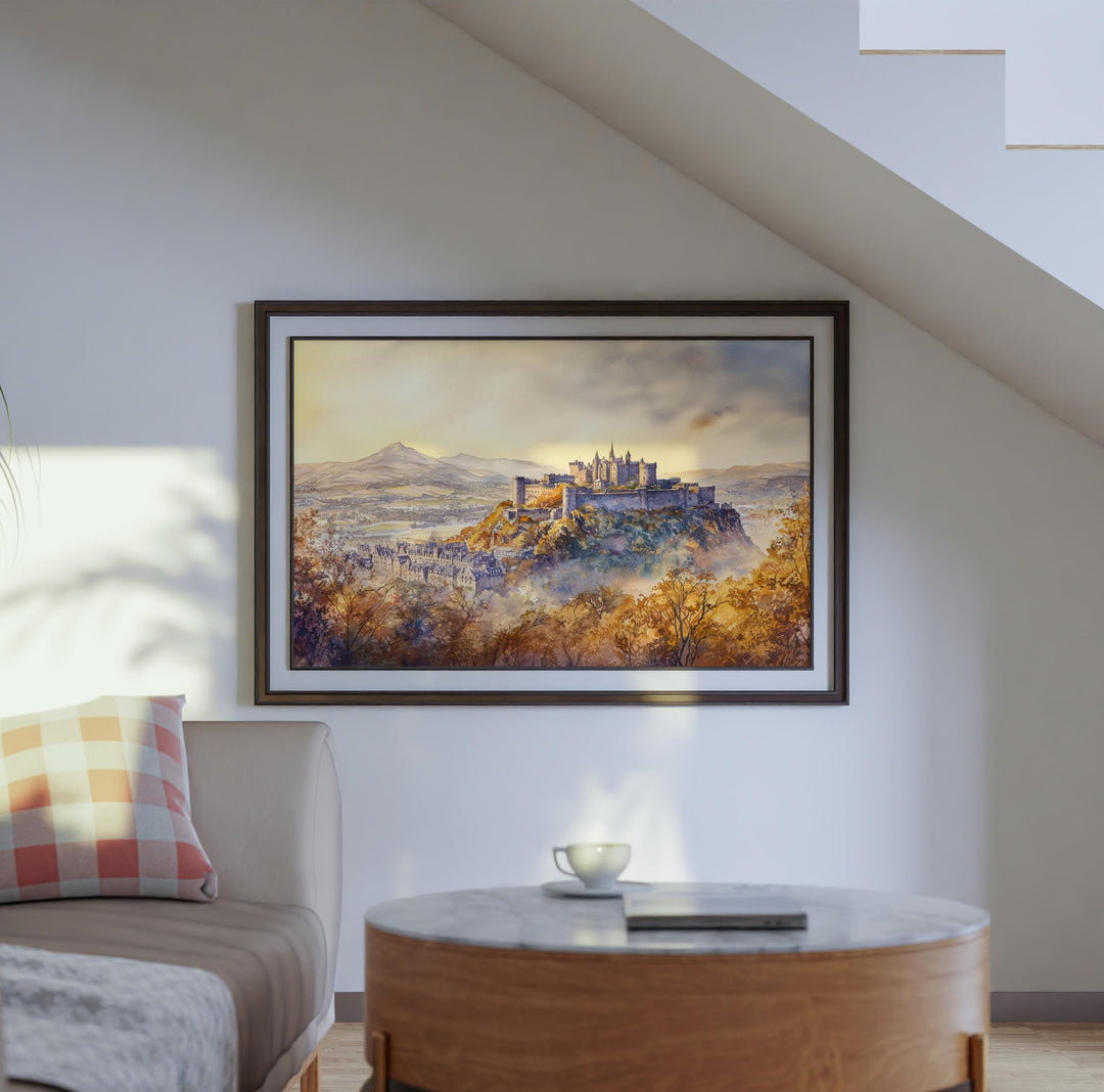 Stirling Castle Scotland Watercolor Poster Stirling Travel Print Historic Landmark Painting Scottish Wall Art UK Souvenir