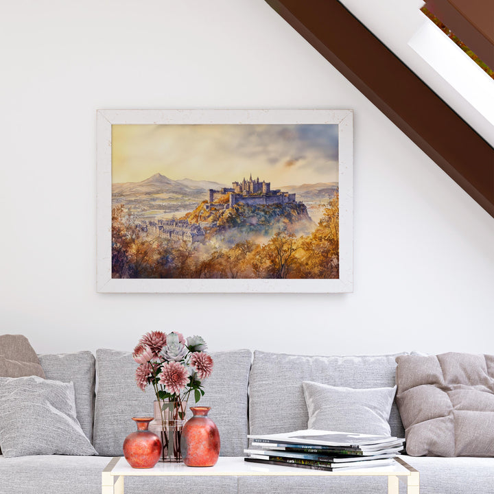 Stirling Castle Scotland Watercolor Poster Stirling Travel Print Historic Landmark Painting Scottish Wall Art UK Souvenir