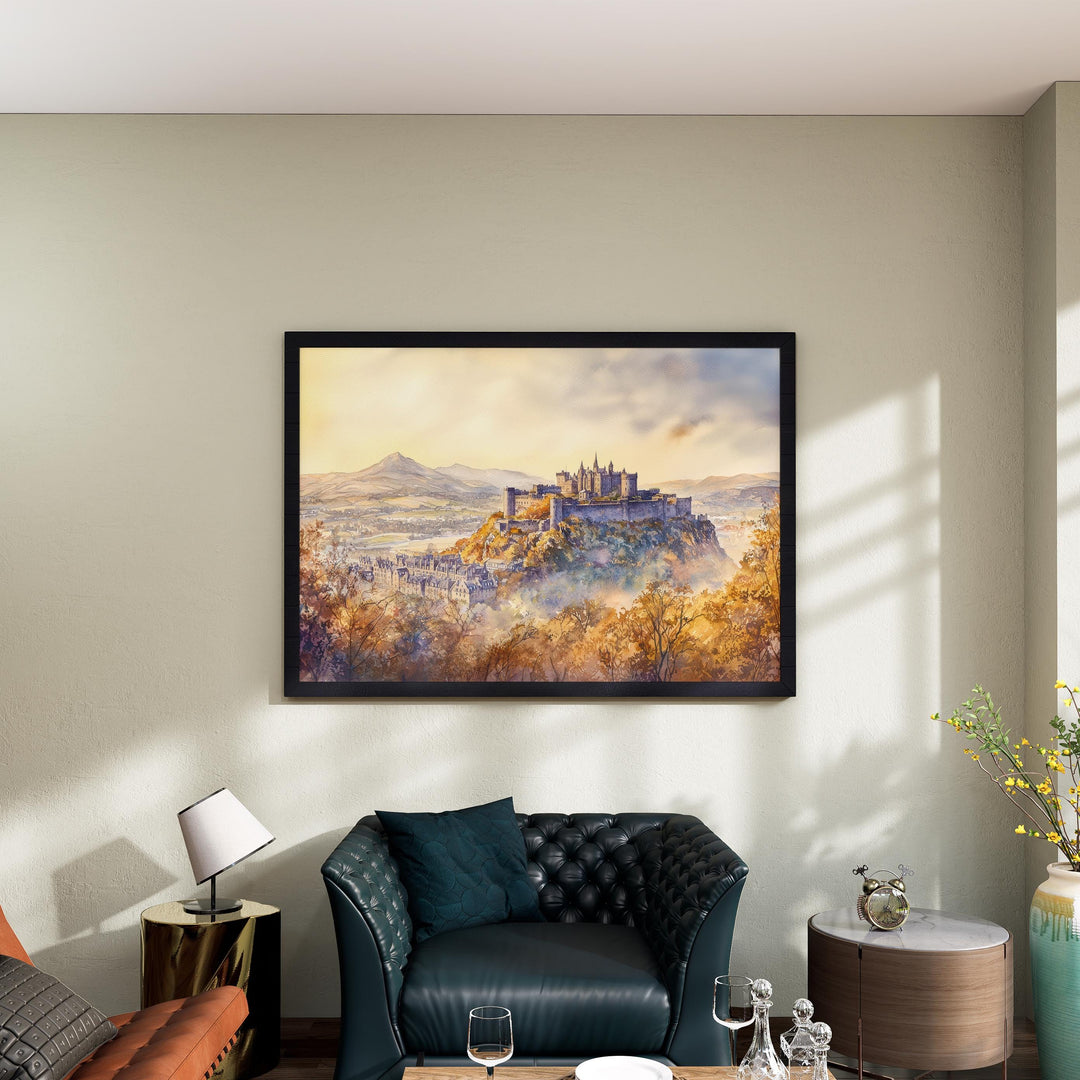 Stirling Castle Scotland Watercolor Poster Stirling Travel Print Historic Landmark Painting Scottish Wall Art UK Souvenir