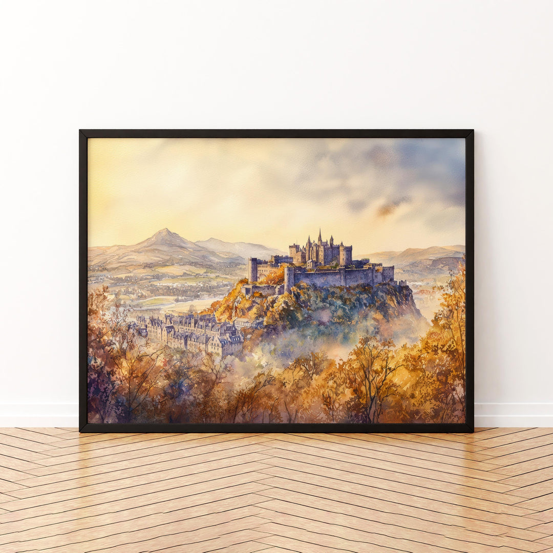 Stirling Castle Scotland Watercolor Poster Stirling Travel Print Historic Landmark Painting Scottish Wall Art UK Souvenir