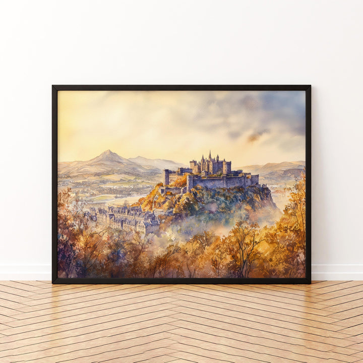 Stirling Castle Scotland Watercolor Poster Stirling Travel Print Historic Landmark Painting Scottish Wall Art UK Souvenir