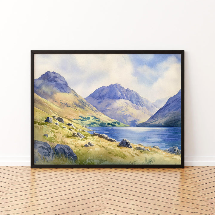Scafell Pike England Watercolor Poster Scafell Pike Travel Print Lake District Mountain Painting Landscape Wall Art Souvenir