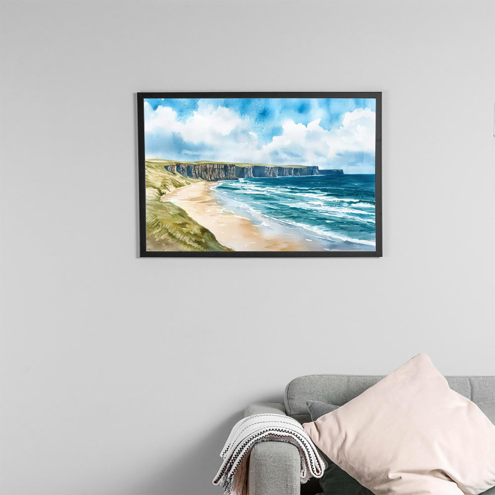Orkney Islands Scotland Watercolor Poster Orkney Travel Print Coastal Landscape Painting Nature Wall Art UK Souvenir