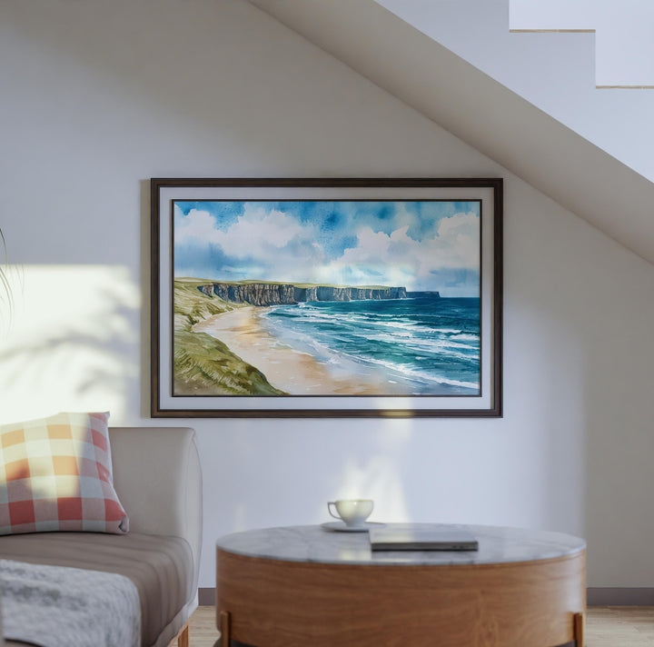 Orkney Islands Scotland Watercolor Poster Orkney Travel Print Coastal Landscape Painting Nature Wall Art UK Souvenir