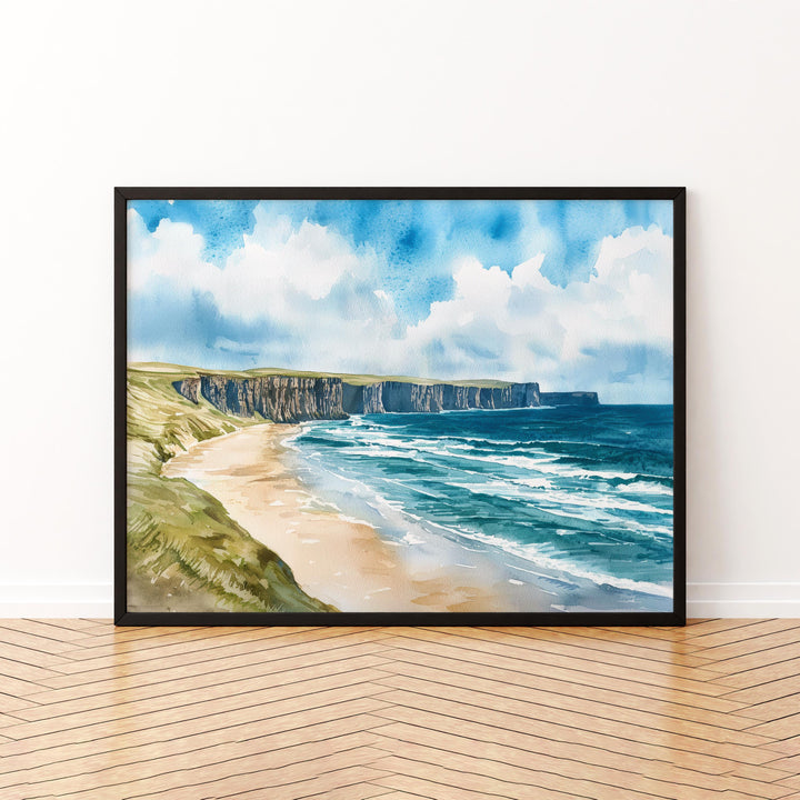 Orkney Islands Scotland Watercolor Poster Orkney Travel Print Coastal Landscape Painting Nature Wall Art UK Souvenir