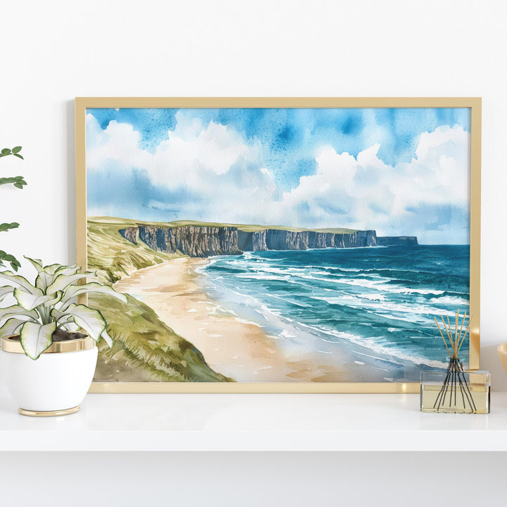 Orkney Islands Scotland Watercolor Poster Orkney Travel Print Coastal Landscape Painting Nature Wall Art UK Souvenir