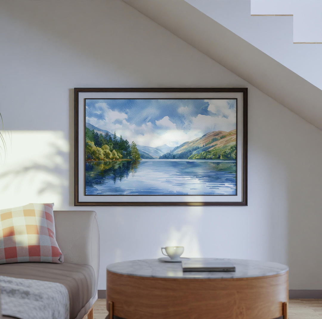 Thirlmere England Watercolor Poster Thirlmere Travel Print Lake District Painting Mountain Lake Wall Art UK Souvenir