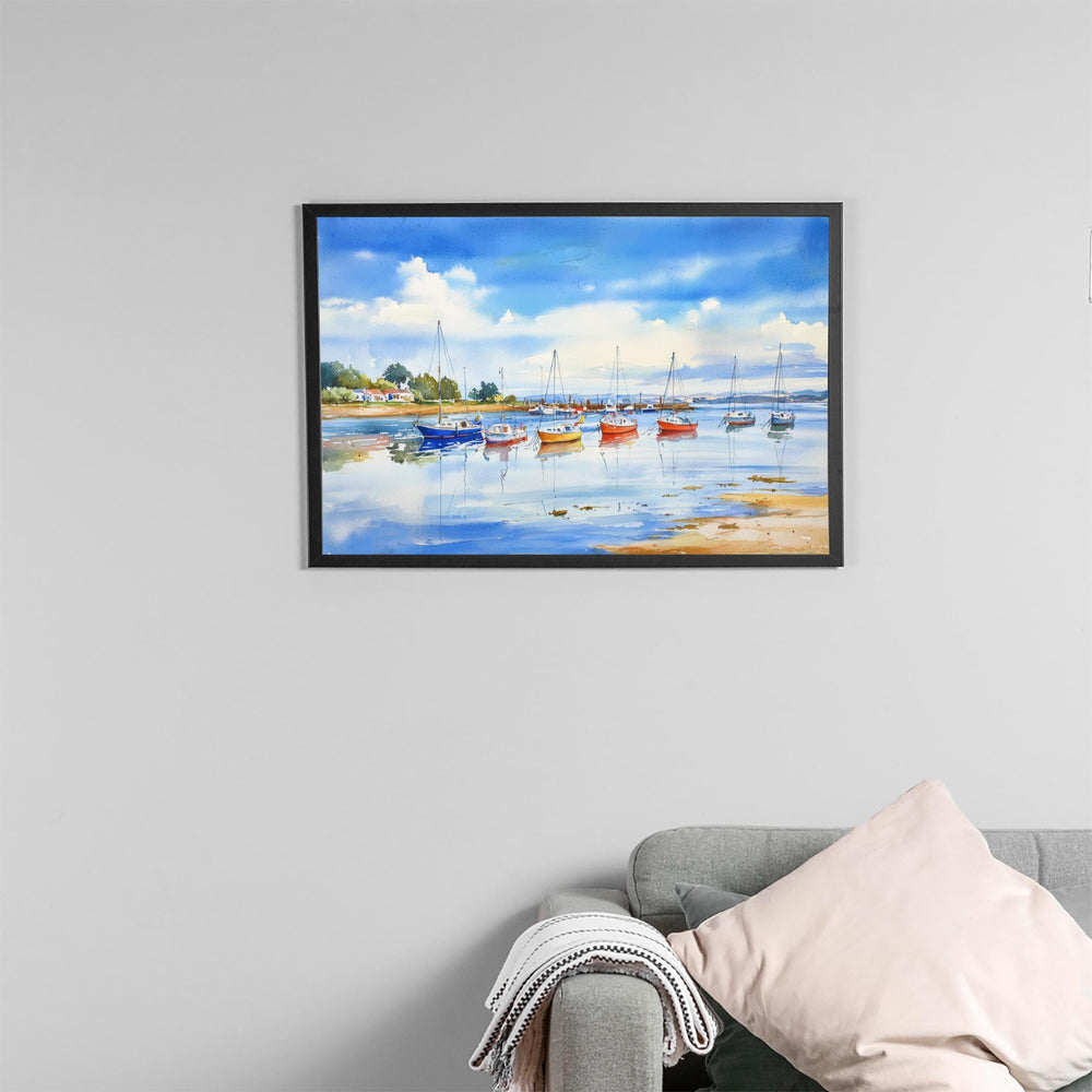 Poole England Watercolor Poster Poole Travel Print Dorset Coast Painting Harbour Wall Art UK Decor Souvenir