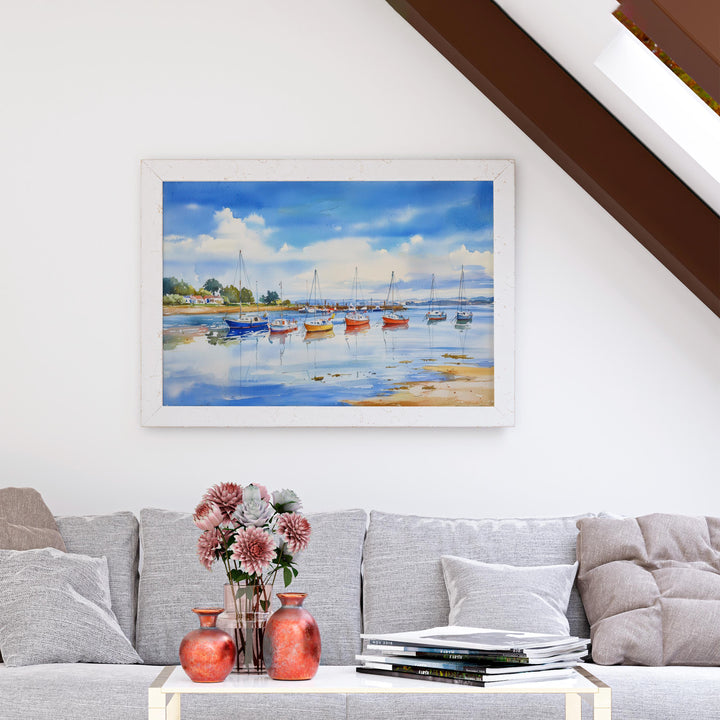 Poole England Watercolor Poster Poole Travel Print Dorset Coast Painting Harbour Wall Art UK Decor Souvenir