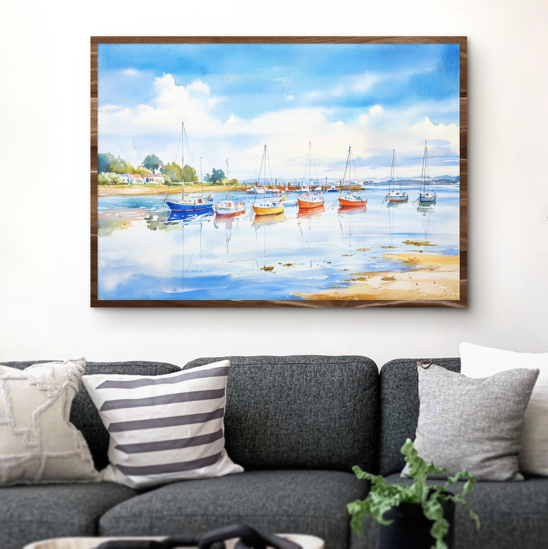 Poole England Watercolor Poster Poole Travel Print Dorset Coast Painting Harbour Wall Art UK Decor Souvenir