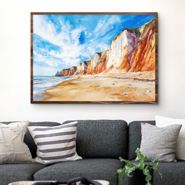 Norfolk Coast England Watercolor Poster Norfolk Travel Print Coastal Landscape Painting Beach Wall Art UK Souvenir
