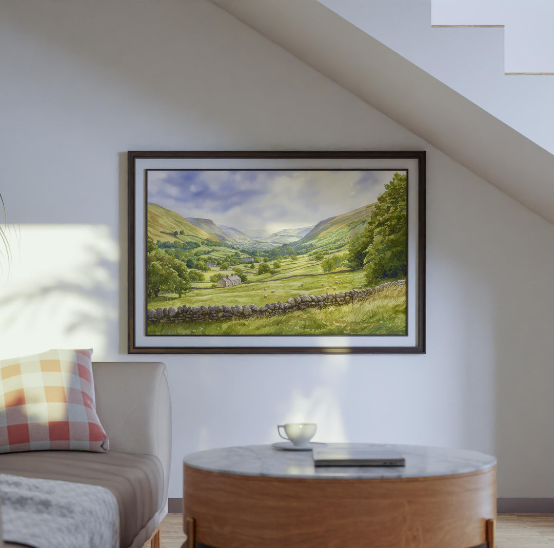 Newlands Valley England Watercolor Poster Newlands Valley Travel Print Lake District Painting Countryside Wall Art UK Souvenir