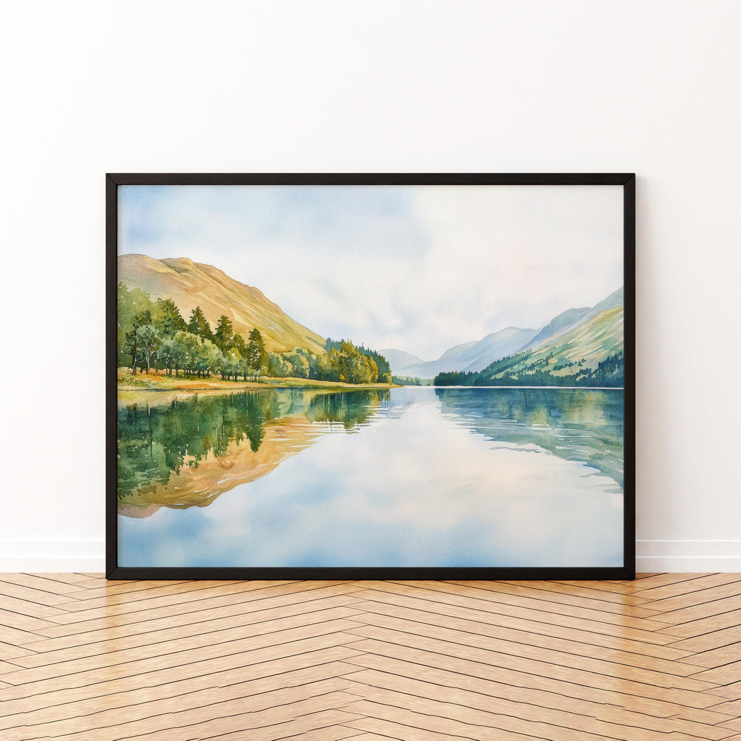 Loweswater England Watercolor Poster Loweswater Travel Print Lake District Painting Mountain Lake Wall Art UK Souvenir