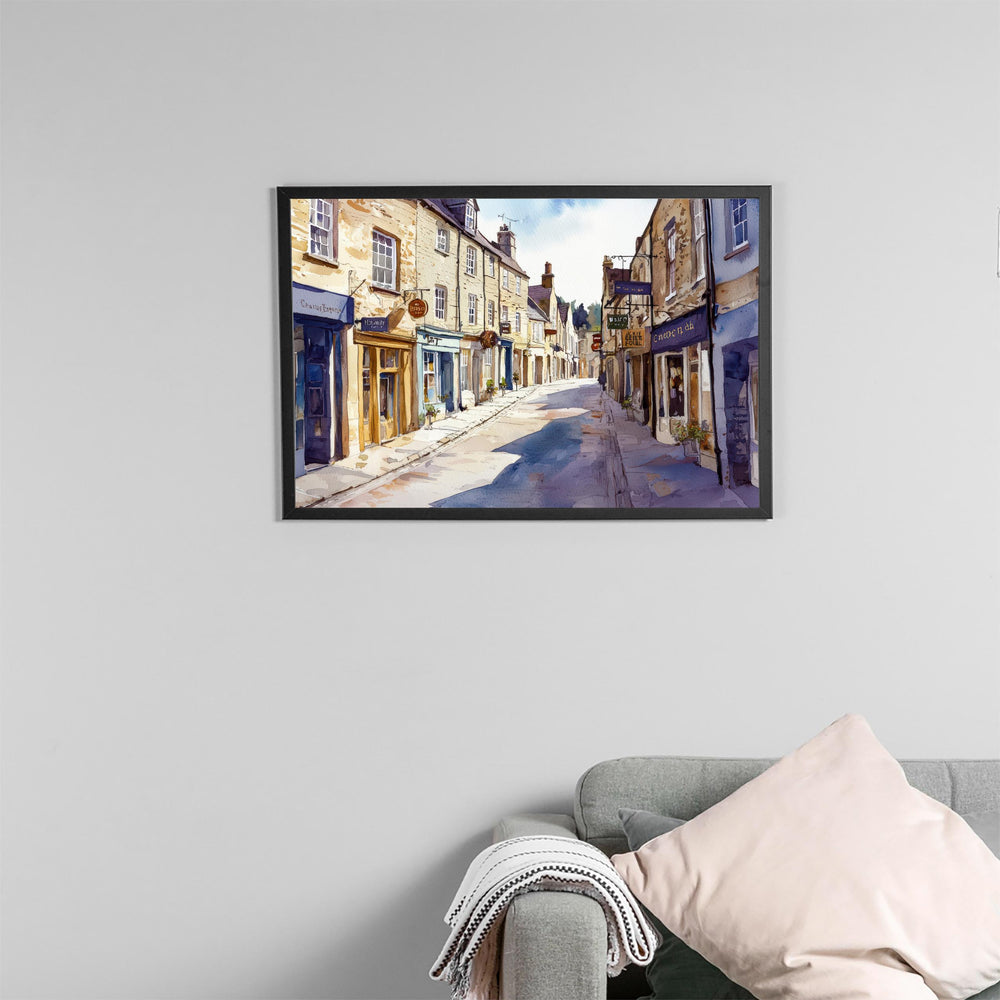 Frome England Watercolor Poster Frome Travel Print Somerset Town Painting Historic Street Wall Art UK Souvenir