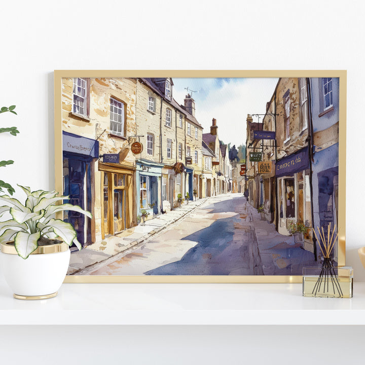 Frome England Watercolor Poster Frome Travel Print Somerset Town Painting Historic Street Wall Art UK Souvenir