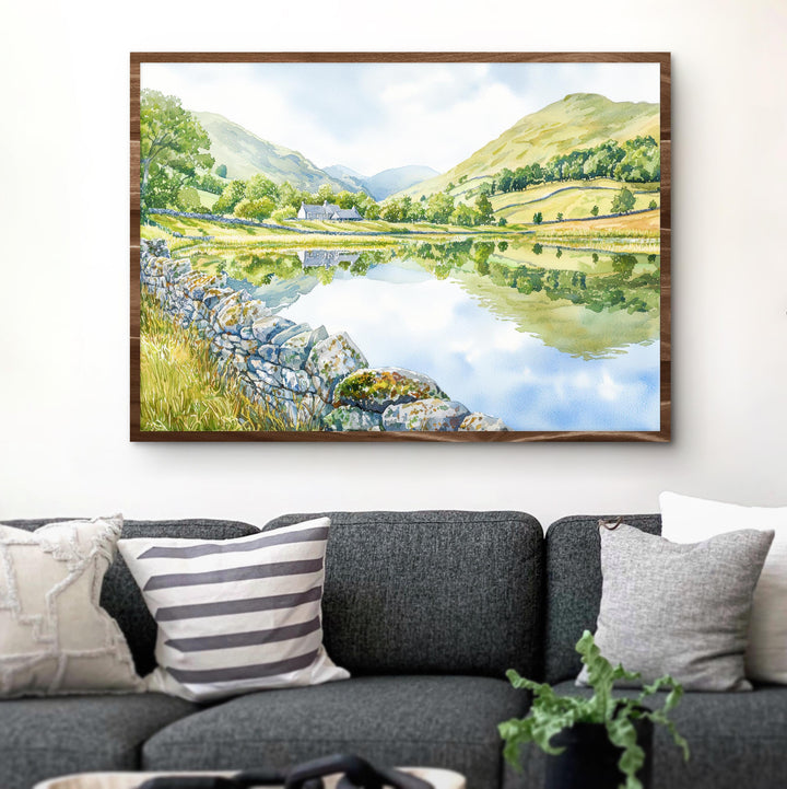 Brotherswater England Watercolor Poster Brotherswater Travel Print Lake District Painting Mountain Lake Wall Art UK Souvenir