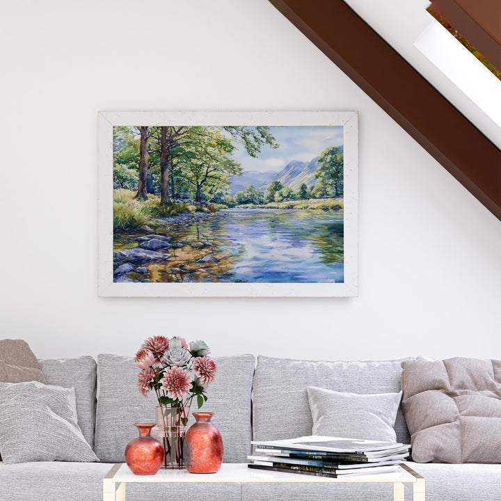 Borrowdale England Watercolor Poster Borrowdale Travel Print Lake District Painting Mountain Valley Wall Art UK Souvenir