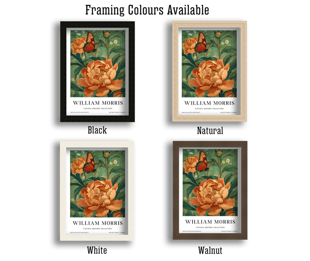 William Morris Butterfly Garden Poster Vintage Floral Wall Art Classic Botanical Print Elegant Nature Decor Timeless Artwork for Home