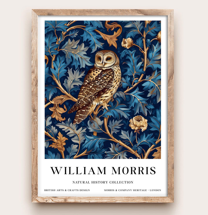 William Morris Owl Poster Vintage Woodland Bird Wall Art Classic Nature Print Rustic Forest Decor Timeless Heritage Artwork for Home