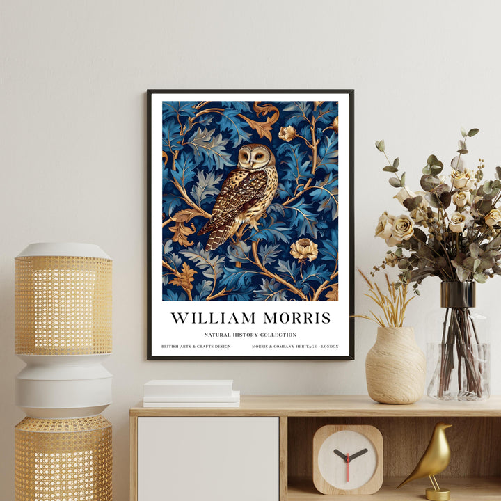 William Morris Owl Poster Vintage Woodland Bird Wall Art Classic Nature Print Rustic Forest Decor Timeless Heritage Artwork for Home