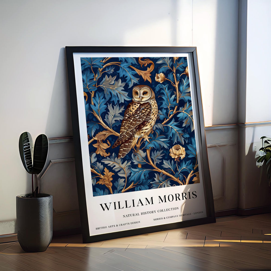 William Morris Owl Poster Vintage Woodland Bird Wall Art Classic Nature Print Rustic Forest Decor Timeless Heritage Artwork for Home