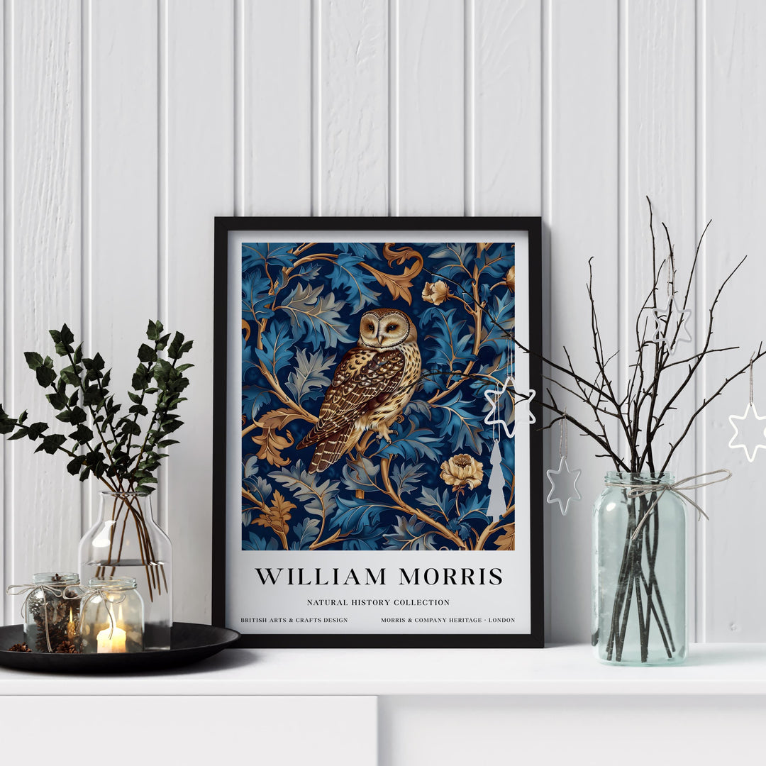 William Morris Owl Poster Vintage Woodland Bird Wall Art Classic Nature Print Rustic Forest Decor Timeless Heritage Artwork for Home