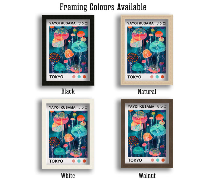 Yayoi Kusama Jellyfish Poster Modern Pop Art Print Japanese Abstract Ocean Decor Polka Dot Sea Creature Artwork for Contemporary Homes