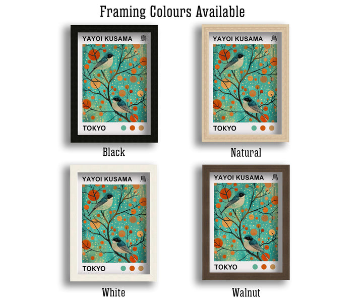 Yayoi Kusama Bluebird Poster Modern Pop Art Print Japanese Abstract Bird Design Polka Dot Nature Artwork for Contemporary Home Decor